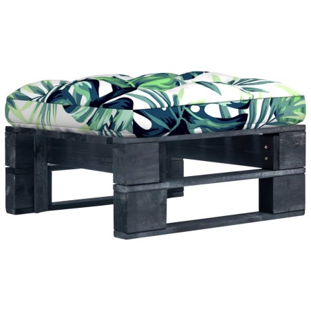 Pouf palette de jardin noir bois de pin imprégné 