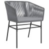 Ensemble à manger jardin coussins 5 pcs gris poly rotin verre 