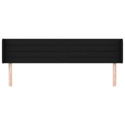 Tête de lit avec oreilles Noir 203x16x78/88 cm Tissu 