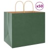 Sacs en papier 50 pcs avec poignées vert 32x22x28 cm 