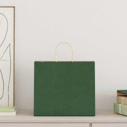 Sacs en papier 50 pcs avec poignées vert 32x22x28 cm 
