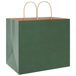 Sacs en papier 50 pcs avec poignées vert 32x22x28 cm 