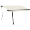 Auvent manuel rétractable avec LED 350x250 cm Crème 