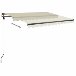 Auvent manuel rétractable avec LED 350x250 cm Crème 