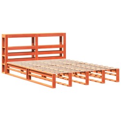 Cadre de lit sans matelas cire marron 160x200cm bois pin massif 