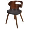Chaises à manger lot de 4 marron bois courbé et similicuir 