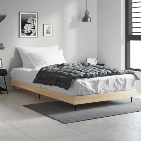 Cadre de lit sans matelas chêne sonoma 90x190 cm 