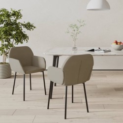 Chaises à manger lot de 2 Gris clair Velours 