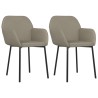 Chaises à manger lot de 2 Gris clair Velours 
