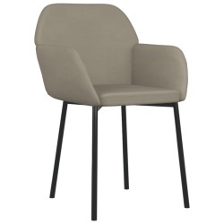 Chaises à manger lot de 2 Gris clair Velours 
