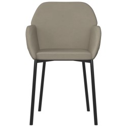 Chaises à manger lot de 2 Gris clair Velours 
