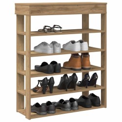 Étagère à chaussures chêne artisanal bois d'ingénierie 