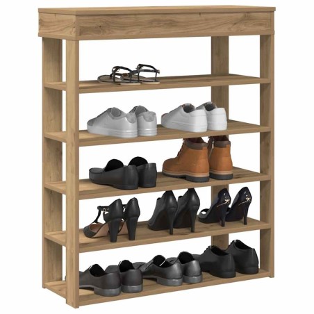 Étagère à chaussures chêne artisanal bois d'ingénierie 
