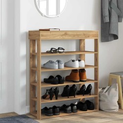 Étagère à chaussures chêne artisanal bois d'ingénierie 