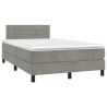 Sommier à lattes de lit et matelas gris clair 120x190cm velours 