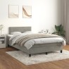 Sommier à lattes de lit et matelas gris clair 120x190cm velours 