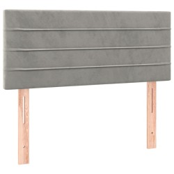 Sommier à lattes de lit et matelas gris clair 120x190cm velours 