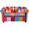 Canapé Chesterfield 2 places tissu 