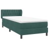 Sommier à lattes de lit et matelas vert foncé 80x210 cm velours 