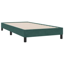 Sommier à lattes de lit et matelas vert foncé 80x210 cm velours 