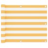 Écran de balcon Blanc et jaune 75x600 cm Tissu Oxford 