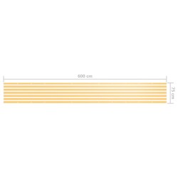 Écran de balcon Blanc et jaune 75x600 cm Tissu Oxford 