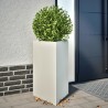 Jardinière blanc triangulaire 50x43x75 cm acier 