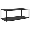 322898Coffee Table Black 100x50x35 cm Tempered Glass 