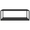 322898Coffee Table Black 100x50x35 cm Tempered Glass 
