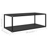 322898Coffee Table Black 100x50x35 cm Tempered Glass 