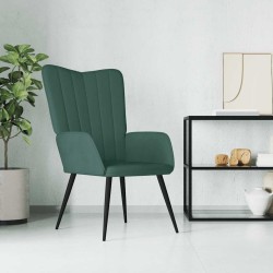 Chaise de relaxation Vert foncé Velours 