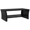 Table basse noir 100x50x40 cm résine tressée 
