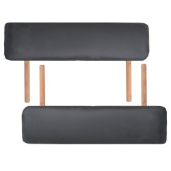 Table de massage pliable et tabouret 10 cm d'épaisseur Noir 