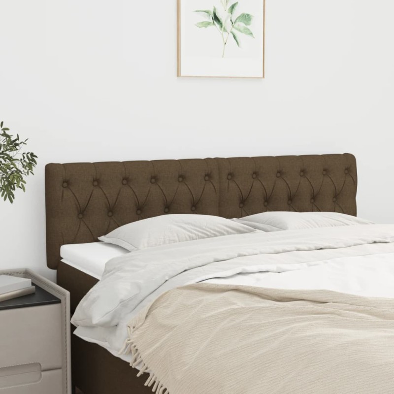 Têtes de lit 2 pcs Marron Foncé 80x7x78/88 cm Tissu 