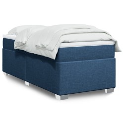 Sommier à lattes de lit avec matelas Bleu 90x190 cm Tissu 