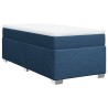 Sommier à lattes de lit avec matelas Bleu 90x190 cm Tissu 