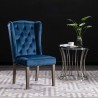Chaises à manger lot de 2 Bleu Velours 