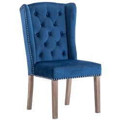 Chaises à manger lot de 2 Bleu Velours 