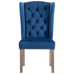Chaises à manger lot de 2 Bleu Velours 