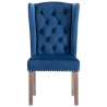 Chaises à manger lot de 2 Bleu Velours 