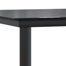 Ensemble à manger de jardin 5 pcs noir textilène et acier 