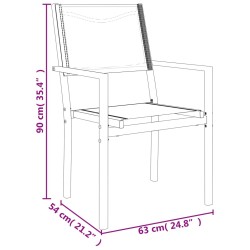 Ensemble à manger de jardin 5 pcs noir textilène et acier 