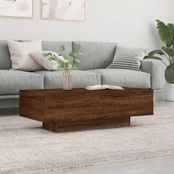 Table basse chêne marron 100x49,5x31 cm bois d'ingénierie 