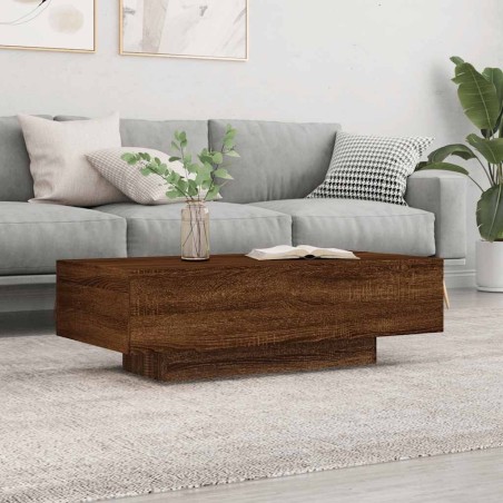 Table basse chêne marron 100x49,5x31 cm bois d'ingénierie 
