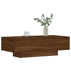 Table basse chêne marron 100x49,5x31 cm bois d'ingénierie 