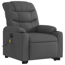 Fauteuil inclinable de massage électrique Gris foncé Tissu 