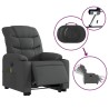 Fauteuil inclinable de massage électrique Gris foncé Tissu 