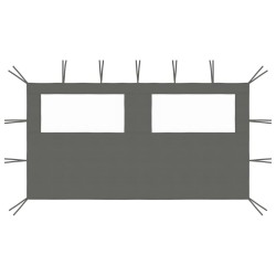 Paroi latérale de belvédère avec fenêtres 4x2 m Anthracite 