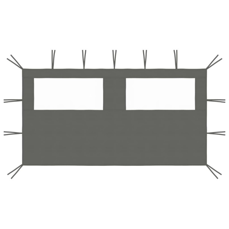 Paroi latérale de belvédère avec fenêtres 4x2 m Anthracite 
