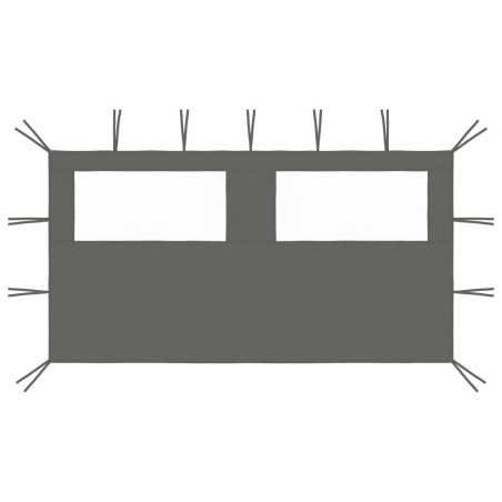 Paroi latérale de belvédère avec fenêtres 4x2 m Anthracite 